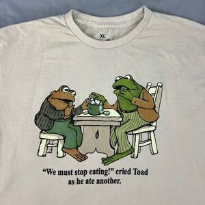 Frog and Toad Together Graphic T Shirt XL Beige Arnold Lobel Book Quote Tee